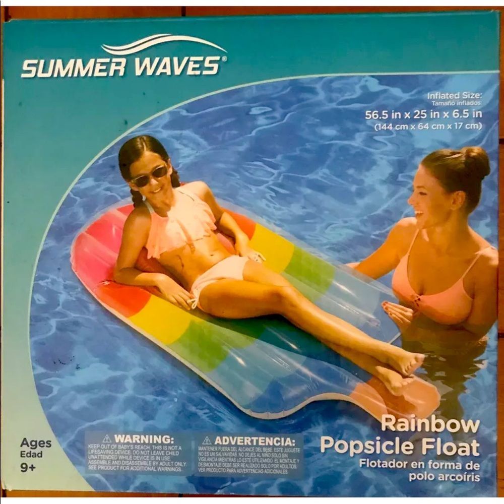 Brand New Box Summer Waves Rainbow Popsicle Float
